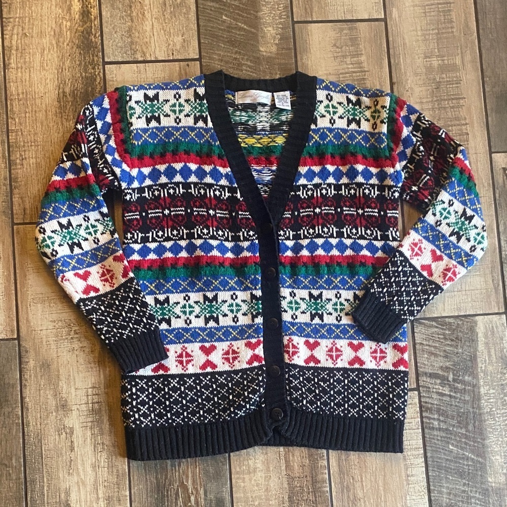 Vintage Laura Gayle Fair Isle Multicolor Women’s Cardigan Sweater